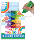Ooly Jumbo Triangle Crayons for Toddlers Set of 12, Non-Toxic Triangle Shaped