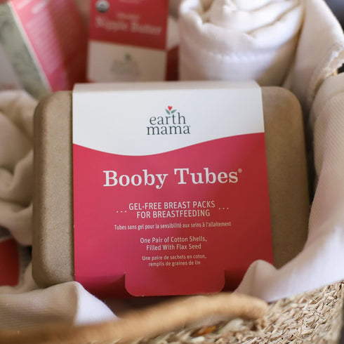 Earth Mama Booby Tubes, Gel-Free Hot & Cold Compress Nursing Packs for Tender Breasts, 4.2-Ounce