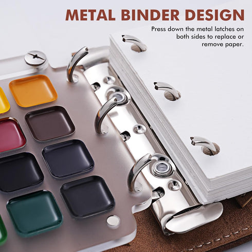 Set 12-Color 100% 20 Fuumuui Watercolor Sketchbook Refillable Travel Paints Kit & Cotton Cold Press Sheets Art Journal