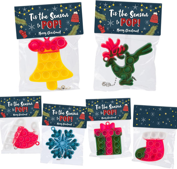 30 Pack Bulk Christmas Gifts for Students, Christmas Pop It Fidget Toys