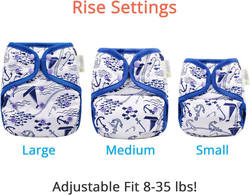 OsoCozy Gussets 8-35 One Size Reusable Cloth Diaper Covers - Adjustable Snap Fit & Double Leg for Baby Boys & Girls