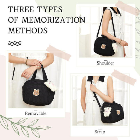 Bulyoou Small Diaper Bag Tote, Multifunction Bag with Silicone Pacifier Holder Case Travel Crossbody Handbag