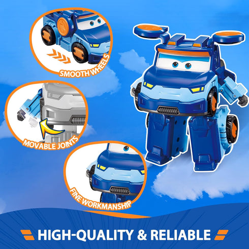 Super Wings Transformer Toys 5" Action Figure Supercharged Tobot Leo, 3 in 1 Rescue Bots for Boys and Girls