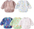 Hafftnun Long Sleeved Bibs,5 PCS Waterproof Wearable Bibs with Sleeves,Baby Feeding Smock 6-30
