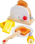 Hape White Wooden Pop-Up Toaster Set Pretend Play Breakfast Accessories for Preschoolers