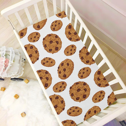 CHUROUSY 27x39 Inch Chocolate Cookies Pattern Crib Sheets for Boys Girl Cute Cookie Realistic Food Playard Sheets