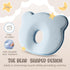 MarBoost Soft and Breathable Baby Pillow with Memory Foam and Bear Design (Blue)