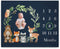 Woodland Baby Monthly Milestone Fleece Blanket, Black, 50x40, Includes Marker for Baby Photos