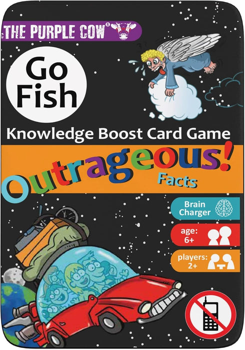 Go Fish! The Purple Cow - Outrageous Facts Classic Card Game for Kids & Families Ages 6+
