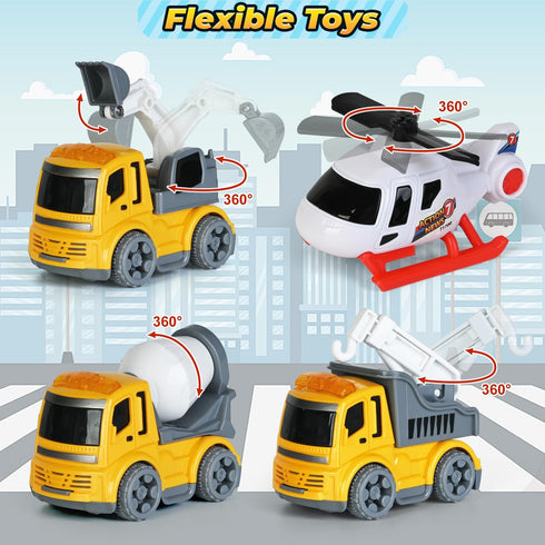 1 2 3 Old,5 1 12-18M+ Toddlers Truck Toys,Boy Toys Gifts for Years in Construction Transport Truck with Lights
