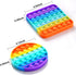 2 Packs Pop Fidget Sensory Toys, Round and Square Silicone Pressure Relieving Squeeze Toys for Kids and Adults