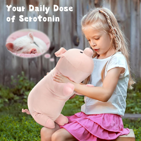 24" MaoGoLan Pink Pig Stuffed Animal Plush Pillow Giant Stuffed Pig Toy, Soft Hugging Piglet Toy for Kid Girl Boy