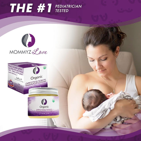 Mommyz Love Nipple Cream for Breastfeeding - Soothing & Moisturizing Nipple Butter, Pediatrician Tested, USDA Organic
