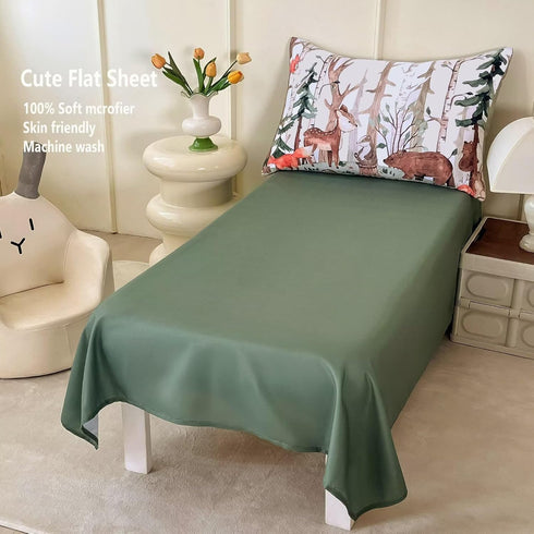 CKOU CCOO 4 Set, Set Set Pieces Woodland Animal Toddler Bedding Forest Deer Bear Fox Bed Comforter for Boys Girls, Cute