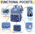 MARYAS Backpack Small Diaper Bag for Baby Boy with Insulated Pockets, Stroller Straps. Blue Baby Bag for Mom Dad.