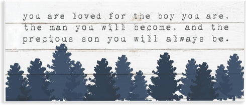 Stupell Industries You Are Loved For The Precious Son You Are Navy