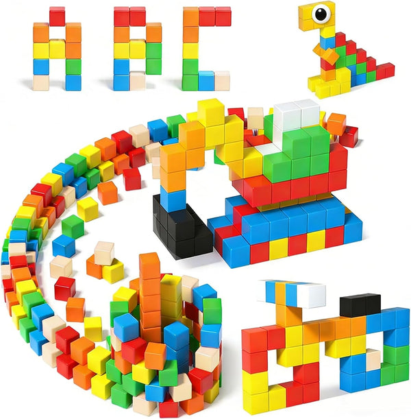 Annexfun 56PCS Magnetic Blocks for Toddlers,Magnetic Building Blocks Cubes,Montessori Preschool STEM Sensory