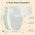 3-Pack 0-3 Sweety Fox Organic Baby Swaddles - Swaddles for Newborns, Infant Months, Baby Girls, Boys, Soft & Snug