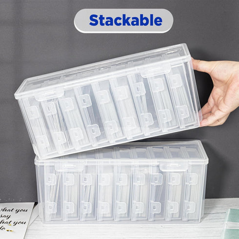 10 PCS Trading Card Storage Box Set, Plastic Top Loaders Storage Box for Standard Cards and Magnetic Holders
