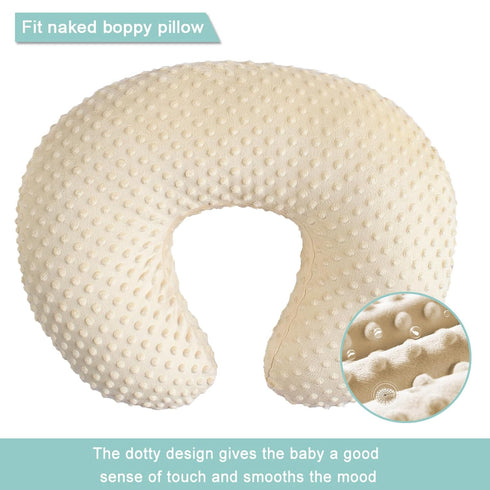 OWLOWLA Nursing Pillow Cover, Breastfeeding Pillow Slipcover Fits Nursing Pillow for Baby Boy Girl(Cream)