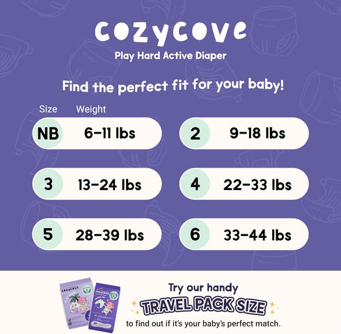 Cozycove 5 (28-39 lbs) Snooze 5 Count Pack Size XL Diapers | Totally Chlorine Free, Fragrance Free | Wetness Indicator