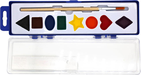 Set 36-Pack 8 Color Swell Bulk Watercolor Paint with Washable Colors & Shape Learning Tools Includes Strong Wood