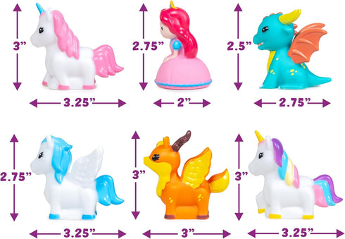 6 Pack Tub Works Fantasy Watertight Bath Toys, | Sealed, No Hole Bath Toys Design Keeps Moisture Out | Soft, Squeezable