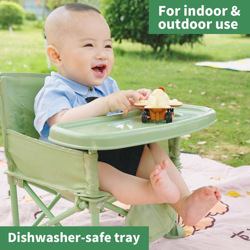 M-CASTLE 6 3 New Portable Travel Booster Seat with Tray|Foldable Infant Seat Booster Dining Chair|Great for Camping