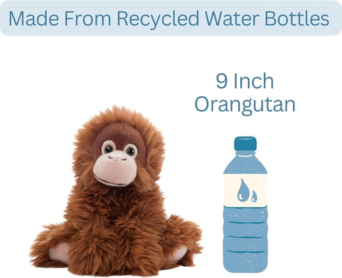 9 inches The Petting Zoo Female Orangutan Stuffed Animal Plushie, Gifts for Kids, Wild Onez Wildlife Animals, Orangutan