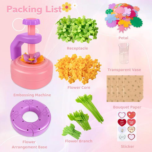 Cretargio Set, 3-12, 3 4 5 6 7 8 9 10+ Fabric Bouquet Toys Include Extra Accessories Arts and Crafts for Kids Ages DIY