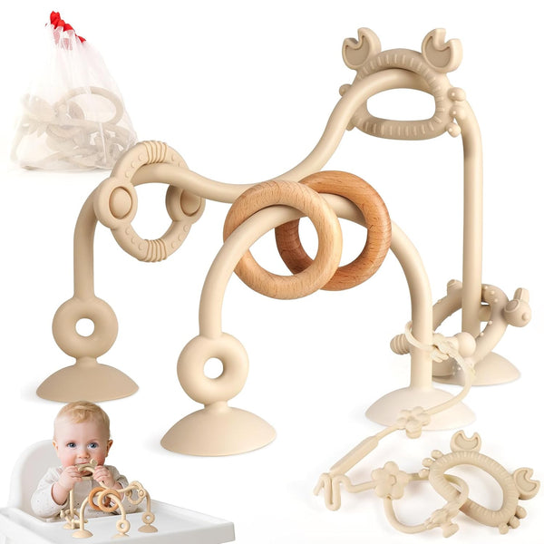 Baby Teething Relief Sensory Toys - High Chair Suction Cup Toys, Tactile
