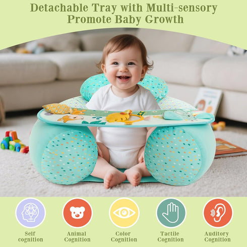 3-36 Upgraded Blublu Park Wider U-Shape Inflatable Sit Me Up Floor Seat for Baby Months, Travel Portable Baby Chair