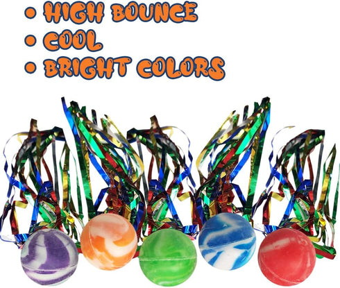 ArtCreativity Comet Balls, Bulk Set of 20 Bouncy Super Balls with Colorful Streamers, Birthday Party Favors for Kids