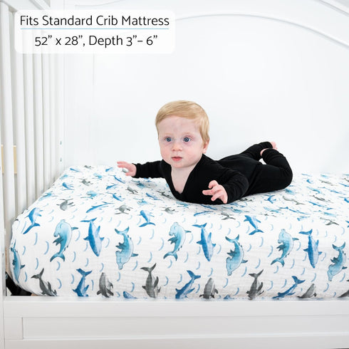 100% 28 52 1 Pack LollyBanks Fitted Crib Sheets for Boys, Soft Cotton Baby Boy Sheet, Fits Standard Size Mattress in x