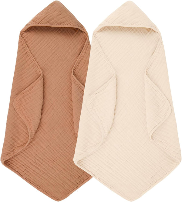 MIGIOL Hooded Baby Bath Towels 100% Muslin Cotton Baby Bath Towel for Infant,