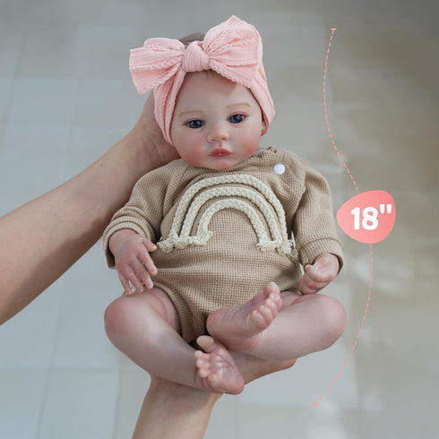 18 Inch Set 3 WOOROY Realistic Reborn Baby Dolls - Lifelike Newborn Baby Girl, Real Life Baby Dolls with Soft Weighted