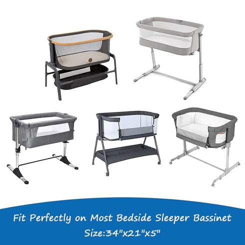 Set 2 Pack ANGELBLISS, Bassinet Sheet Fitted Bassinet Sheets for Baby Boy Girl, Universal Bassinet Sheets Fit for Baby