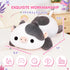 Cute Cow Plush Pillow, Kawaii White Cow Stuffed Toy, Squishy Cuddle Plush Pillow for Boys & Girls