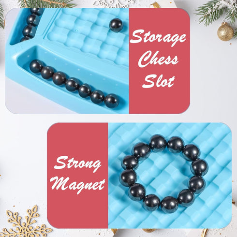 Magnetic Chess Game: Portable Magnetic Chess Game with 30 Stones, Fun Table Top Multiplayer Strategy Game