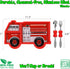 Funwares Kids' Dinnerware Set - Fire Engine, Durable Divided Plate, Ideal for Picky Eaters, Easy Cleaning, Gift