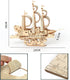 3D Wooden Sailboat Puzzle for Adults, Wood Block Puzzle Model Building Kit, Gift for Birthday/Father's Day