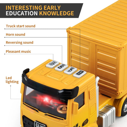 Kids Construction Truck Toys Set with Crane, Excavator, Forklift, Bulldozer, Dump Trucks, Cement Truck, Road Roller,
