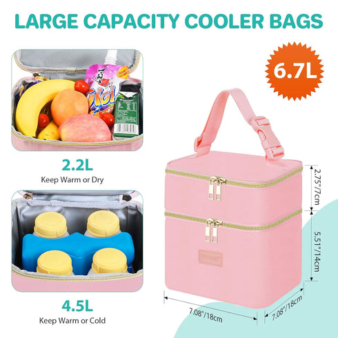 Pack, 4 5 PIIOSER Insulated Baby Bottle Tote Bags with Ice Fits Baby Bottles Up to Ounce, Portable Breastmilk Cooler
