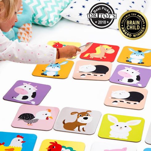 Suuuper Size Memory Matching Kids Game by Banana Panda - 24 Extra-Large 6” x 6” Cards for Ages 2-4