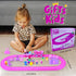 wagkew Set 2 3 4 5 6 7 Set Tracks Car Toys for Age Year Girls Toddler, Pink Princess Train Toys for Kids with Light