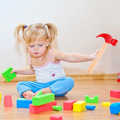 AIHSUMC 10 Hammer 100 Hammer Hammers Pcs Kids Wooden Toy with Pcs Colorful Wood Golf Tees, Small Plastic Simulation