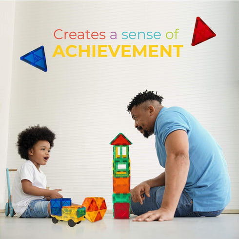 Tytan TILES 100-Piece Magnetic Building Set, 1000s of Creations, Kids’ STEM Toy, Ergonomic Design, Includes Storage