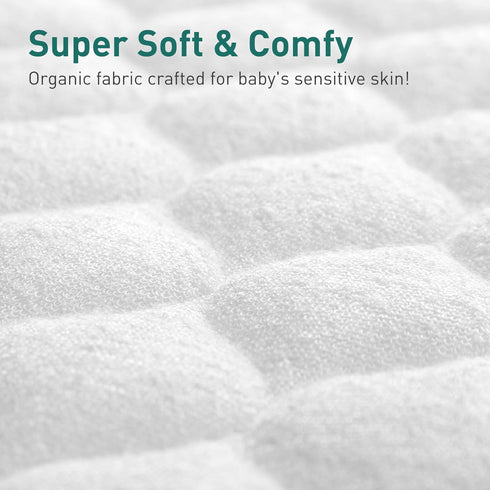 3 Pack Organic Quilted Thicker Baby Changing Pad Liners Waterproof, Soft & Warm On Baby's Back, Absorbent, Non-Slip