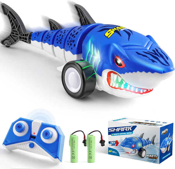 Shark Remote Control Car for Kids,2.4Ghz Electric RC Shark Toys with Glowing