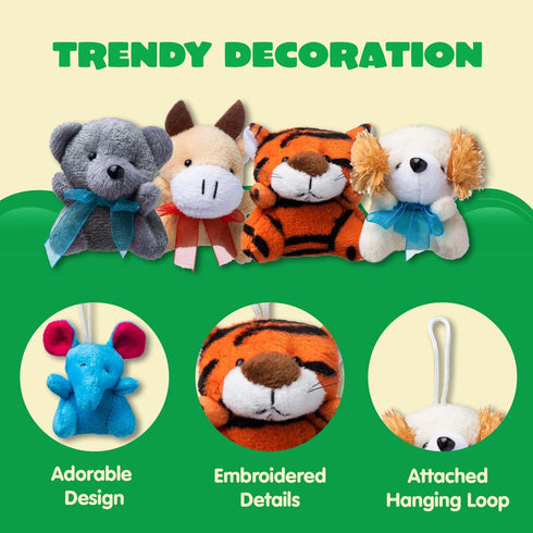 72 Pack (72 3" JOYIN Mini Animal Plush Toy Assortment Units Each),Bulk Stuffed Animals Party Favors for Kids, Small